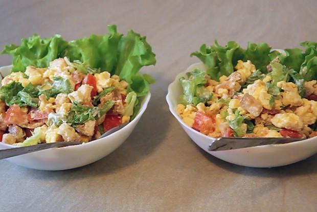 Теплый салат «Presto с омлетом»