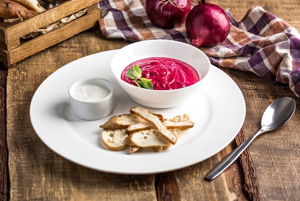 Теплый свекольный крем-суп от шеф-повара ресторана «Ткемали»