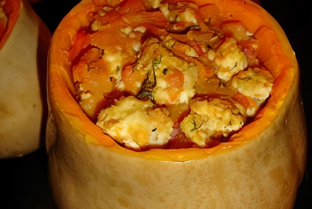 Тыква фаршированная куриным филе
