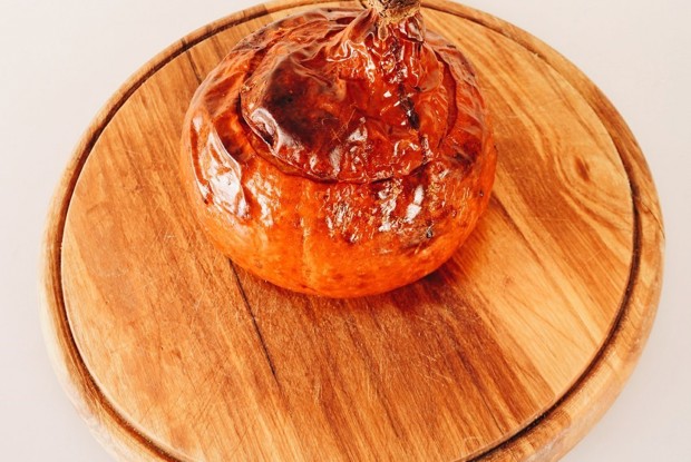 Тыква  к хеллоуину фаршированная мясом