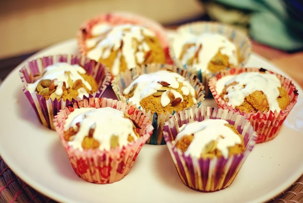 Тыквенные маффины с йогуртовым кремом