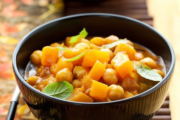 Тыквенный карри с нутом и цукини