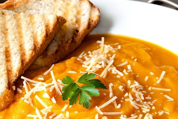 Тыквенный суп с пармезаном и корицей