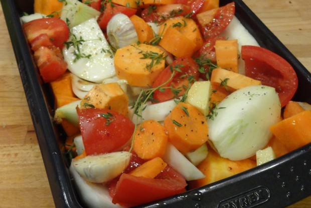 Тыквенный суп с репой, бататом и тимьяном