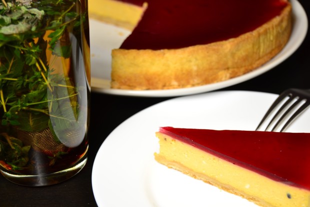 Тыквенно-сливочный чизкейк с брусничным желе