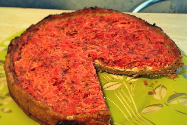 Томатный пай с базиликом