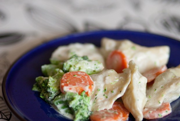 Тортеллини с брокколи в сливочном соусе