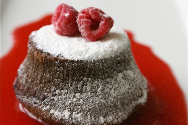 Тортино с горячим шоколадом