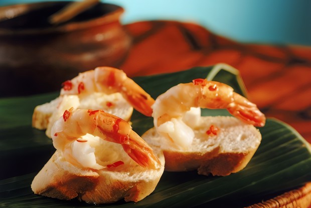 Тосты с креветками