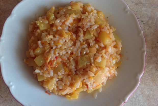 Тушенные кабачки с рисом
