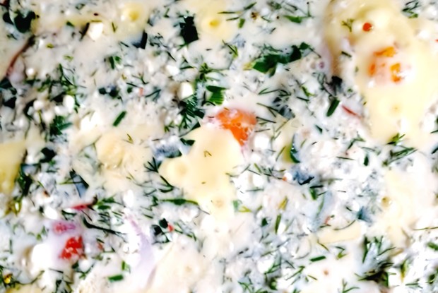 Творог с сыром, яйцом и зеленью