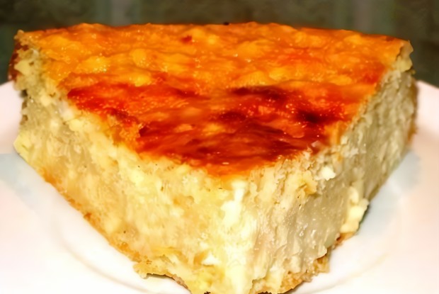 Творожная запеканка с яблоками и корицей на кефире