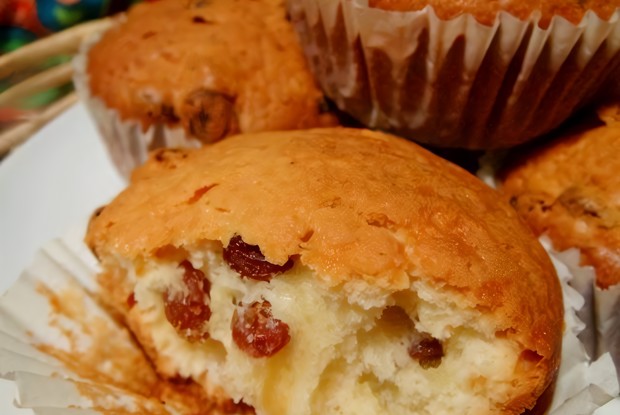 Творожные кексы из манной крупы