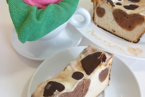 Творожный кекс с сердцами