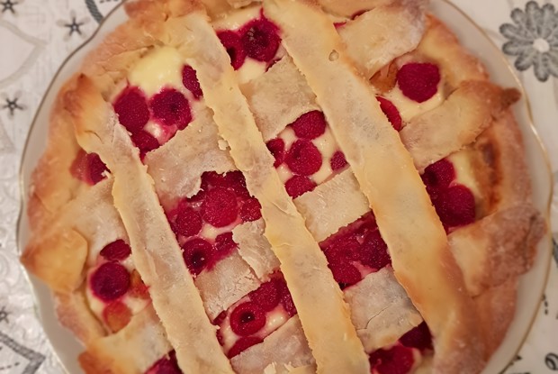 Творожный пирог с вишней