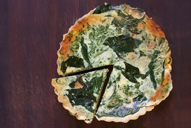 Творожный пудинг со шпинатом