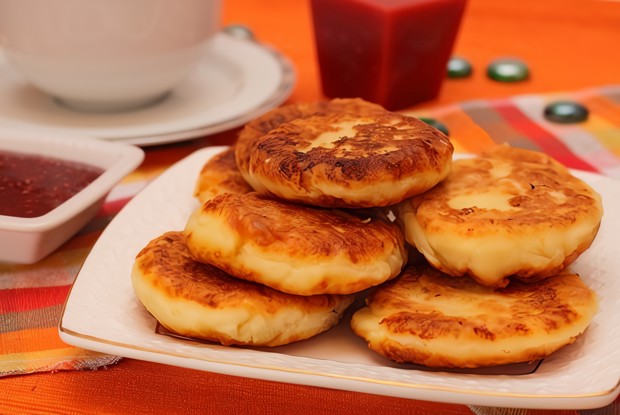 Творожно–яблочные блины с корицей