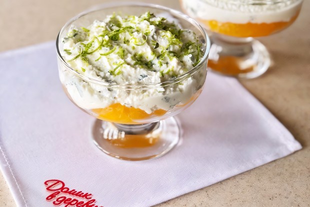 Творожный крем с мандаринами и ароматом лайма