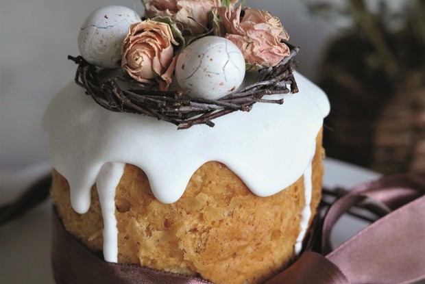 Творожный кулич с миндальной крупкой