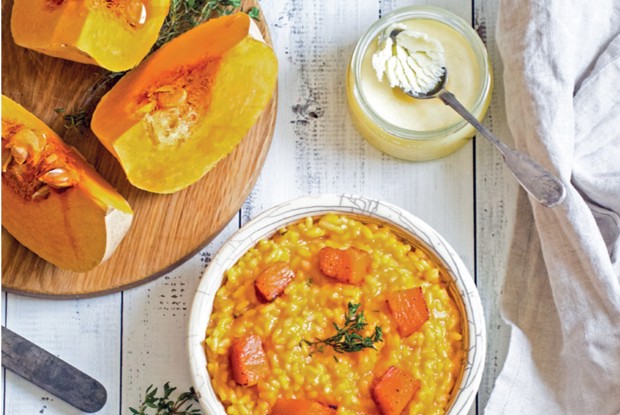 Тыквенное ризотто с кусочками тыквы