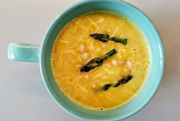 Тыквенный суп со спаржей