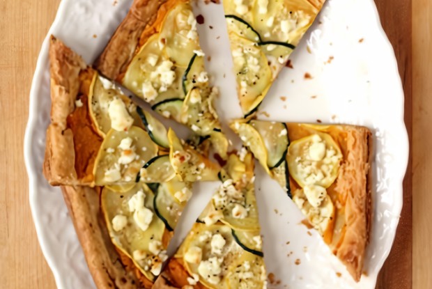 Тыквенный пирог с козьим сыром