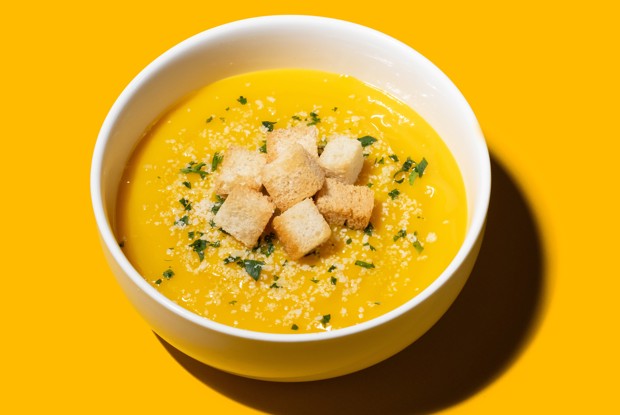 Тыквенный суп с крутонами