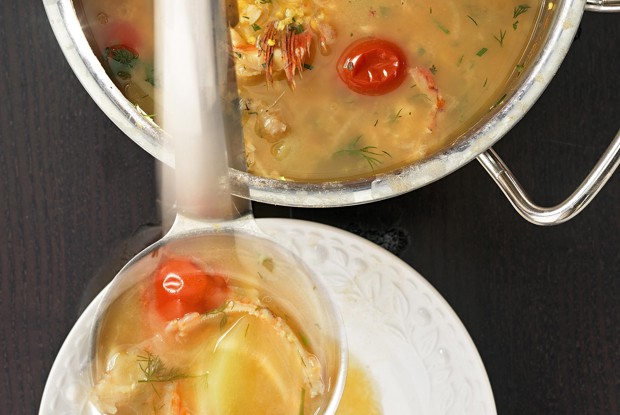 Уха с пшенной кашей