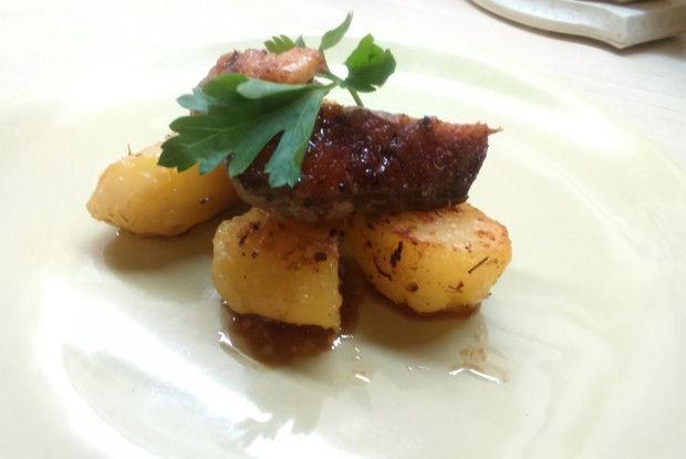 Утинная грудка в апельсиново-коньячном соусе