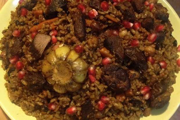 Узбекский плов с бараниной и нутом