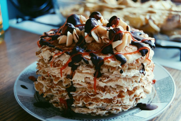 Вафли с кремом из вареного сгущенного молока