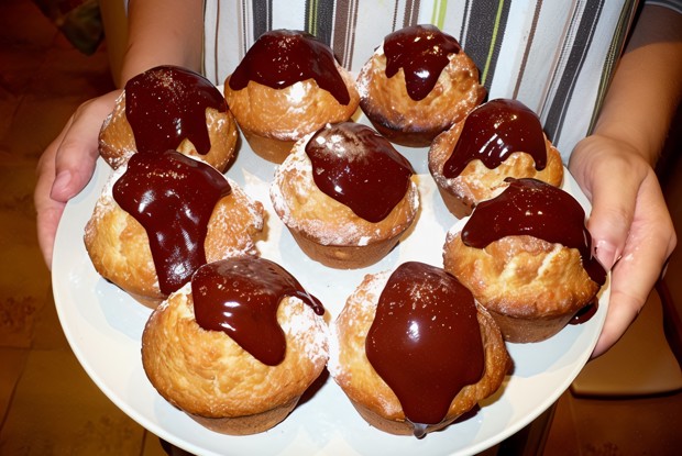 Ванильные капкейки с шоколадным кремом