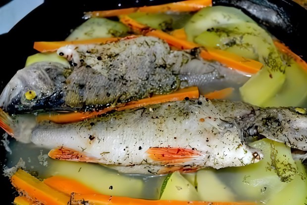 Вареные окуни