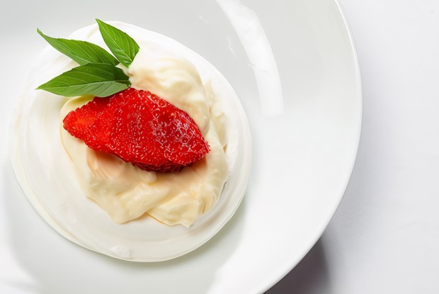 Вашрен с клубникой и сливочным кремом с розовой водой