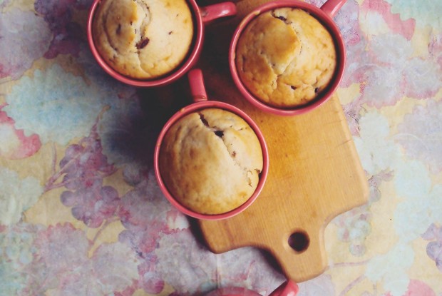 Веганские маффины с вишней