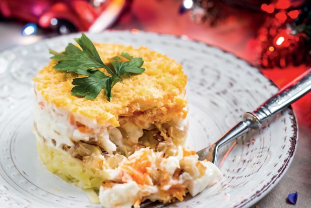 Веганский салат «Мимоза»