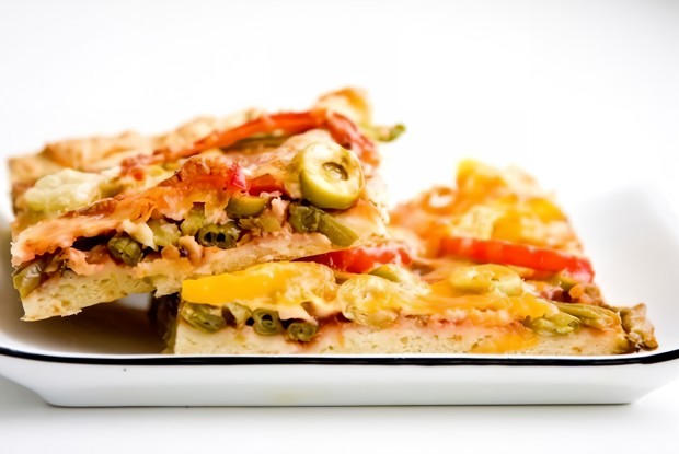 Вегетарианская пицца со стручковой фасолью