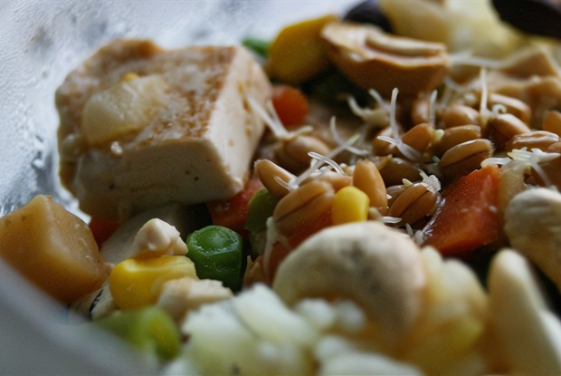 Вегетарианский рис с тофу