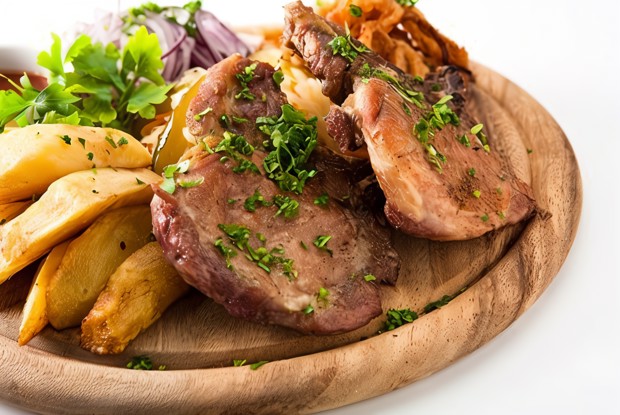 Ветчина в апельсиново-горчичной глазури на гриле