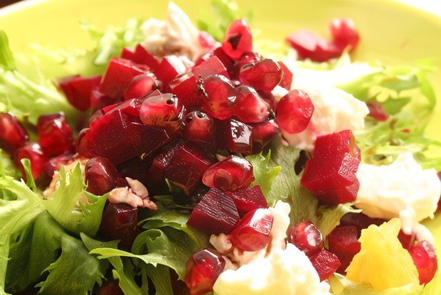 Винегрет с апельсином и козьим сыром