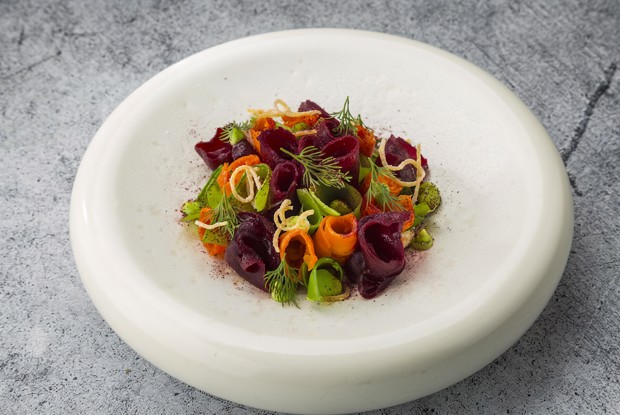 Винегрет с бобами эдамамэ