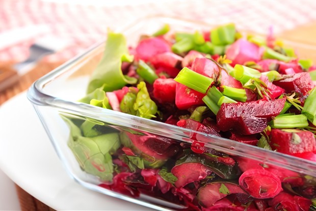 Винегрет с консервированным мясом