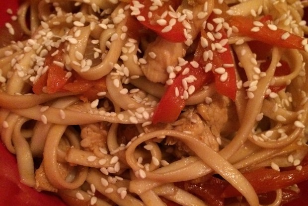 Яки-удон с курицей