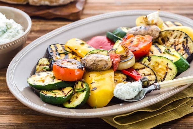 Закуска из овощей гриль с рикоттой