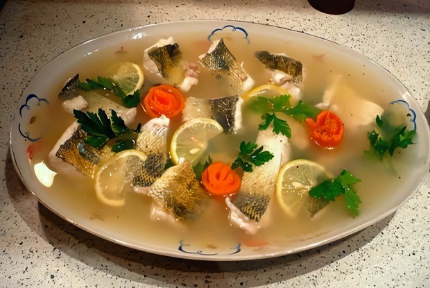 Заливное из морского окуня