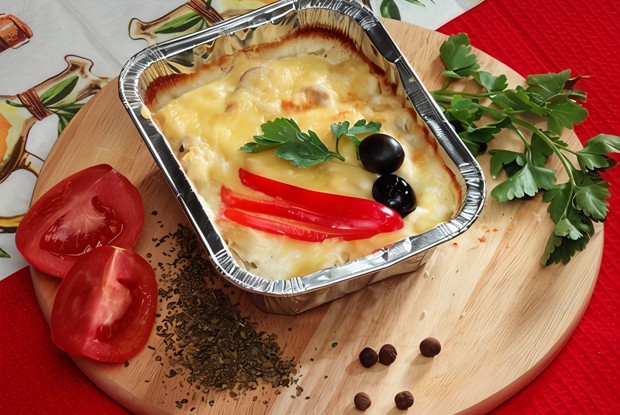 Запеченые яйца с артишоками и пармезаном