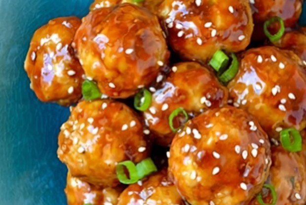 Запеченые куриные фрикадельки терияки