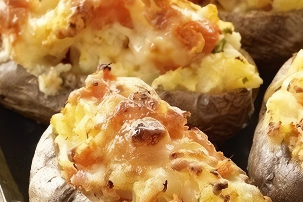 Запеченый картофель с гаудой и сметаной