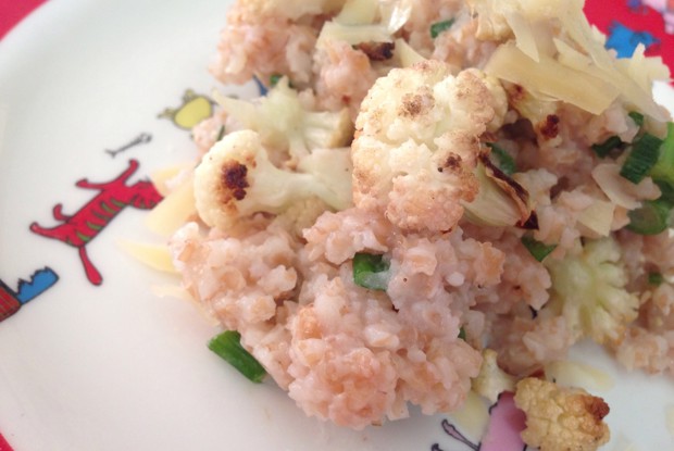 Запеченная цветная капуста с полбой