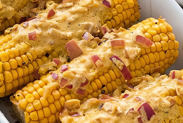 Запеченная кукуруза с индийским соусом